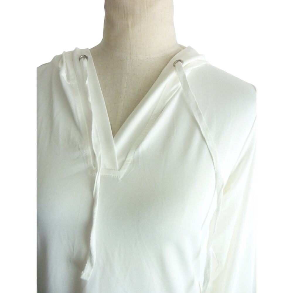 It Womens Hooded Beach Coverup Dress Size S White Polyester Lightweight Vacation - Picture 5 of 7
